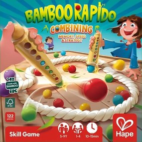 Дървена игра, Hape, Bamboo Rapido, бамбукови пръчки и цветови комбинации