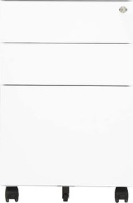 335978 vidaXL Мобилен офис шкаф, бял, 39x45x60 см, стомана