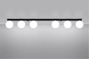 Черно осветително тяло за таван със стъклен абажур ø 12 cm Umerta – Sollux