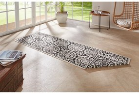 Черно-кремав килим за открито , 80 x 350 cm Jardin - NORTHRUGS