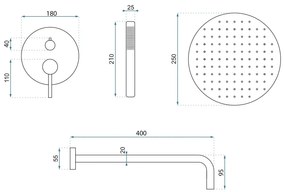 Душ система за вграждане Rea Foss Clif Nickel Brush + BOX