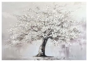 WHITE TREE КАРТИНА КАНАВА С РЪЧНО РИСУВАНИ ЕЛЕМЕНТИ 70/100 СМ 76358020377