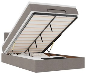 3311453 vidaXL Османска легло с матрак, таупе, 120x200 см, плат