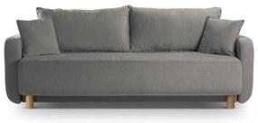 Сив разтегателен диван с място за съхранение 231 cm Elen – Micadoni