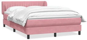 3317744 vidaXL Боксспринг легло с матрак, розово, 160x220 см, кадифе