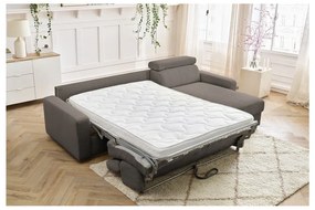 Сивo-кафяв разтегателен ъглов диван от рипсено кадифе (променлив) Monaco – Bobochic Paris