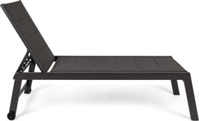 Антрацитен градински шезлонг метален Hilde – Bizzotto