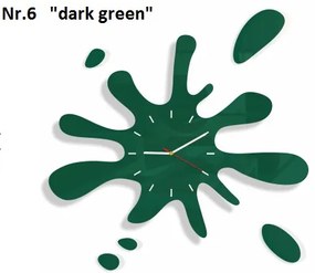 Модерен стенен часовник във формата на пръски tъмнозелено