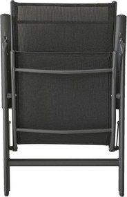 Комплект от 2 черни градински стола, регулируеми в 7 позиции