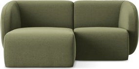 Зелен кадифен ъглов диван (ляв ъгъл) Lani – Makamii