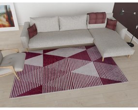 Миещ се килим в цвят бордо 160x230 cm - Vitaus