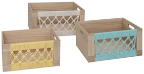 Комплект от 3 австралийски щайги с макраме, MDF