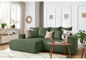 Зелен кадифен ъглов диван Enjoy – Bobochic Paris