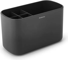 Кутия за аксесоари за баня Brabantia ReNew 1003493, Устойчива на корозия, Вътрешен разделител, Противоплъзгаща основа, Тъмносив