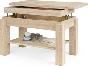 БРАВО Дъб Сонома - РАЗТЕГАТЕЛНА ХОЛНА МАСА С ПОВДИГАЩ МЕХАНИЗЪМ И С РАФТ