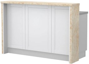 Бар Пейка Tahoma-Length: 150 cm-White matte-Latino Marble