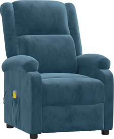 342420 vidaXL Масажен стол, син, кадифе