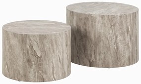 Сиви кръгли масички за кафе в комплект от 2 бр. от камък ø 58 cm Dice – Actona