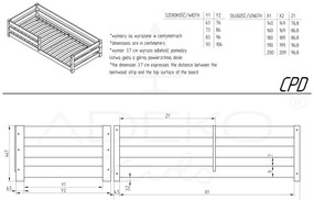 Детско легло от масивен бор в естествен цвят 80x180 cm Mila CPD – Adeko