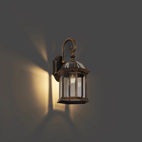 Класически външен стенен аплик антично злато IP44 - Glasgow