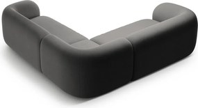 Тъмносив кадифен ъглов диван Kate – Micadoni