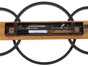 Дизайнерска таванна лампа черна кръгла вкл. LED 3-степенно димиране 3-лампи - Nimue