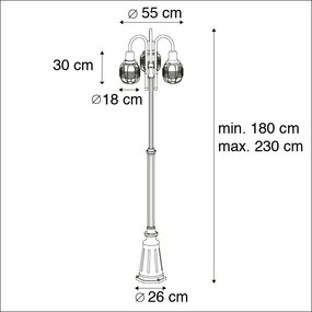 Смарт външна лампа черна 3-светлинна IP44 с Wifi ST64 - Guardado