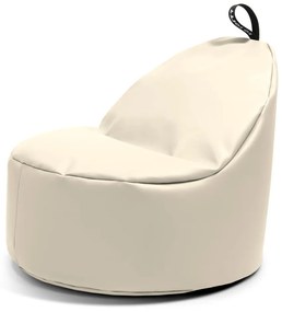 Бежов пуф от изкуствена кожа Round L – So Soft?