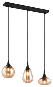 Черно-оранжева висяща лампа със стъклен абажур Lumina - Trio