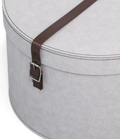 Светлосиви картонени кутии за съхранение с капаци в комплект от 2 бр. ø 37,5x25,5 cm Rut – Bigso Box of Sweden