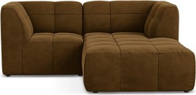 Кадифен ъглов диван в цвят горчица (десен ъгъл) Aloha – Makamii