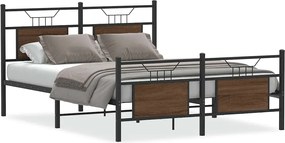 4106859 vidaXL Рамка за легло без матрак Кафяв дъб Инженерна дървесина