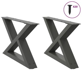 4012686 vidaXL Крака за масичка за кафе, 2 бр., антрацит, 50x(30-31,3) см, стомана