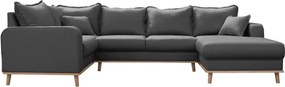 Тъмносив ъглов диван (десен ъгъл) Beata - Ropez