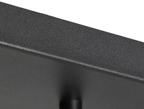 Арт Деко висяща лампа черна с опушено стъкло 8-светлина - Sandra