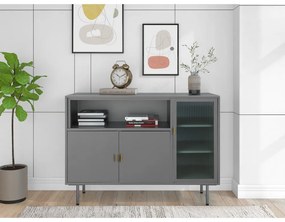 Сива метална витрина 104x80 cm Rosalie – Støraa