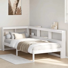 3324324 vidaXL Легло с етажерка за книги, без матрак, 100x200 см, бор масив