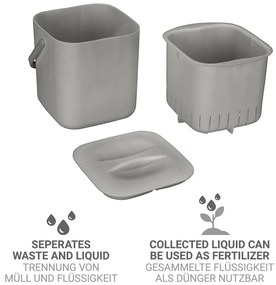 Светлосив контейнер за компостируеми отпадъци 3 l Conny – Wenko