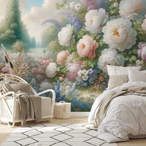 Тапет – Пастелна цветна градина