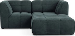 Син кадифен ъглов диван (десен ъгъл) Aloha – Makamii