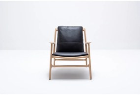 Кожен фотьойл в черно-натурален цвят Dedo - Gazzda