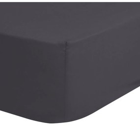 Тъмно сив памучен чаршаф с ластик , 90 x 200 cm - Good Morning