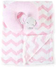 Cangaroo  -  Бебешко одеяло 90/75 cm с възглавница Sammy розов