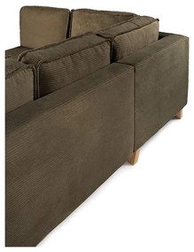 Зелен сгъваем ъглов диван от рипсено кадифе (ляв ъгъл) Tori – Bonami Selection