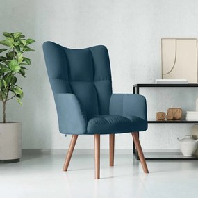 328061 vidaXL Релакс стол, син, кадифе