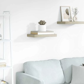 323868 vidaXL Окачен стенен рафт, дъб, 40x23x3,8 см, МДФ