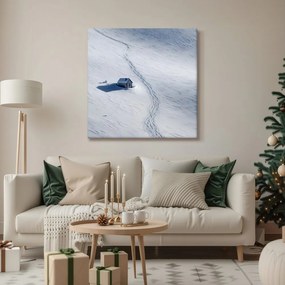 Картина на платно – Самотна хижа през зимата