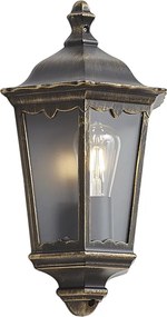 Класически външен стенен фенер антично злато IP44 - Havana Half