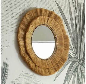 Atmosphera - Стенно огледало ALBA, Ø 57 см, рафия
