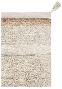 Кремав ръчно изработен памучен килим подходящ за пране 140x200 cm Bloom Natural – Lorena Canals